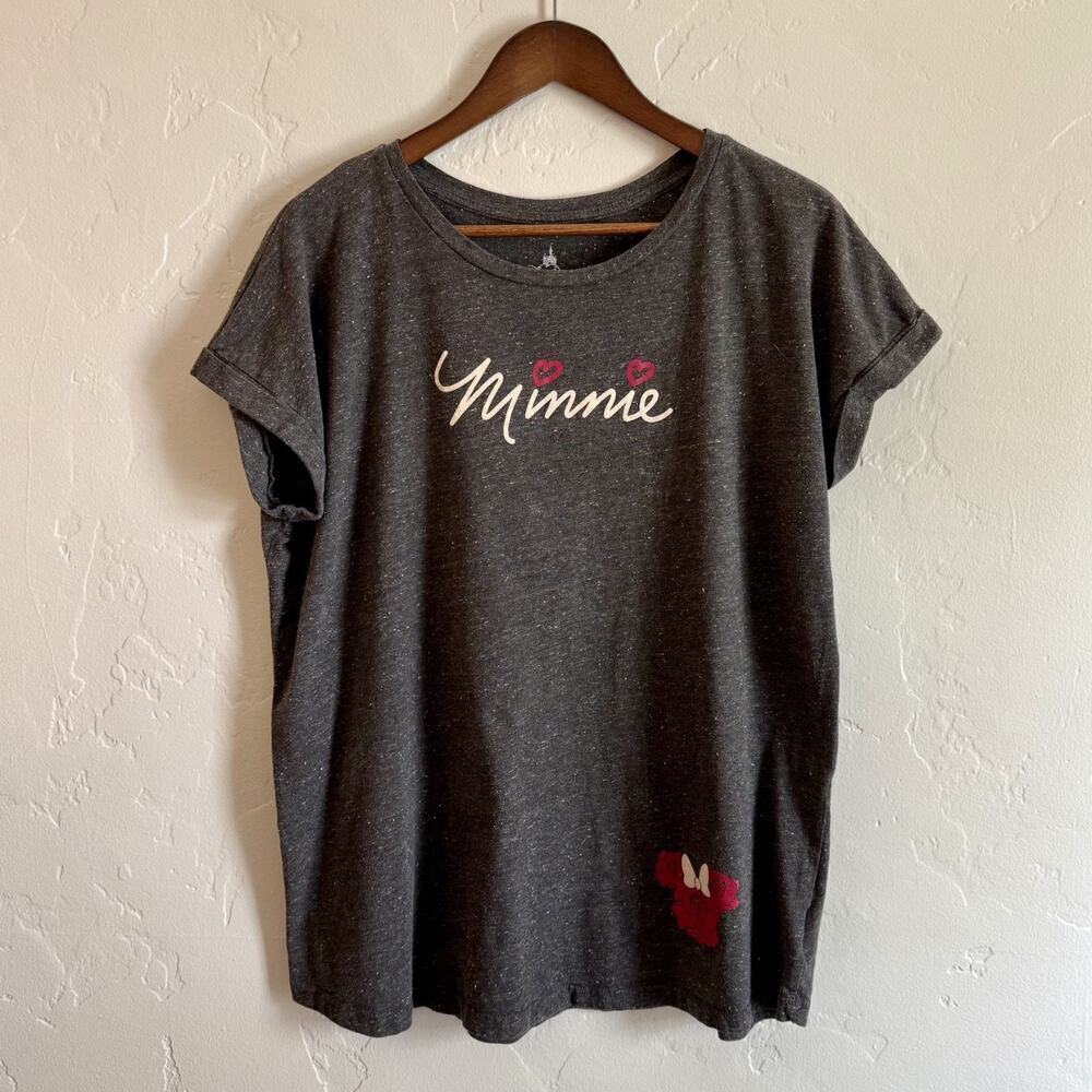 Disney Parks Size XXL Minnie T-Shirt - Gray Short Sleeve Authentic Original